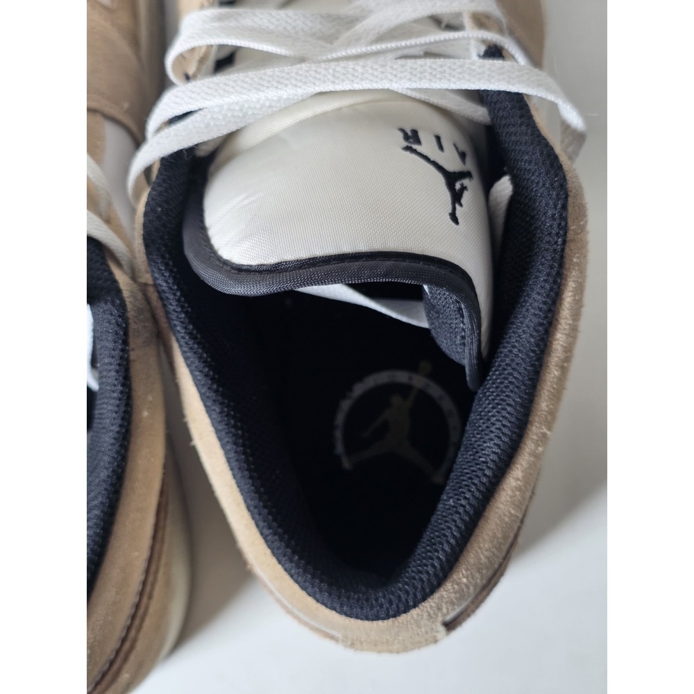 Jordan Air Jordan 1 Low Low Top Suede Leather Sneakers Beige White Black Men's - Picture 10 of 12